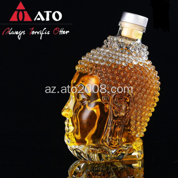 750ml Buddha Head Shape Şərab Dekaner Kristal Şüşəsi